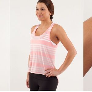 Lululemon Burn It Out Tank
Ocean Stripe Bleached Coral / Bleached Coral